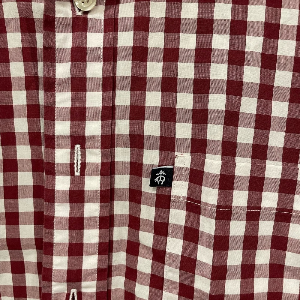 Brooks Brothers 346 Checkered Slim Fit Long Sleeve Button Down - Large - Picture 3 of 4